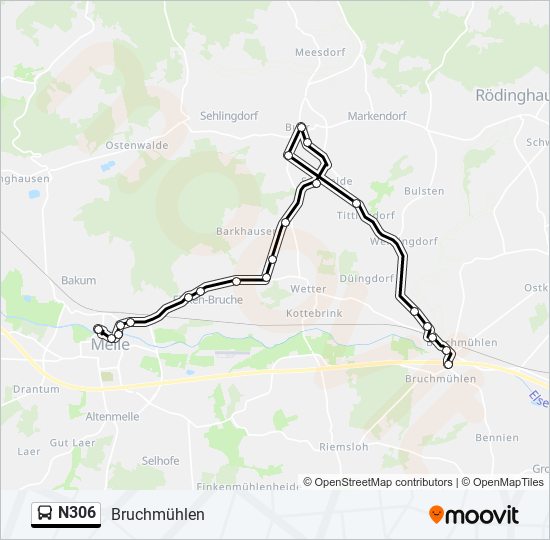 N306 bus Line Map