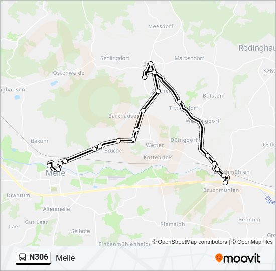 N306 bus Line Map