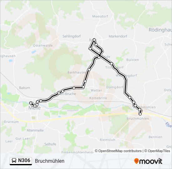 Buslinie N306 Karte