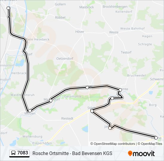 7083 bus Line Map