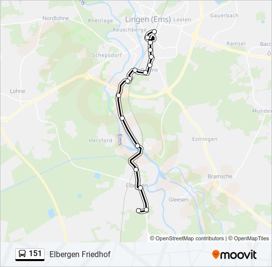 151 bus Line Map