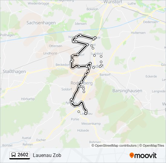 Buslinie 2602 Karte