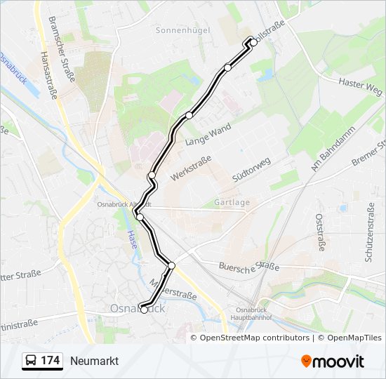 174 bus Line Map