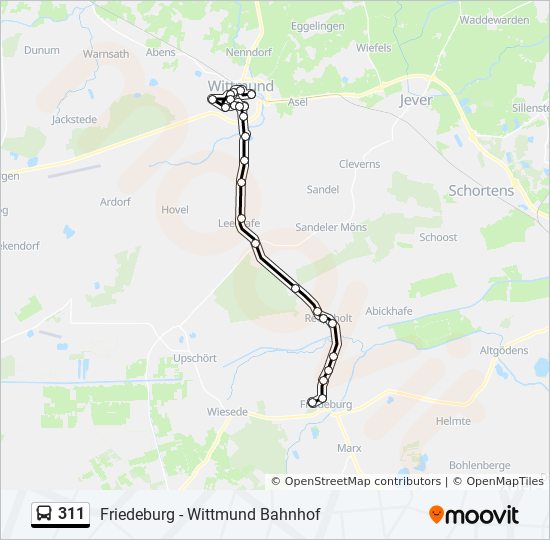 311 bus Line Map