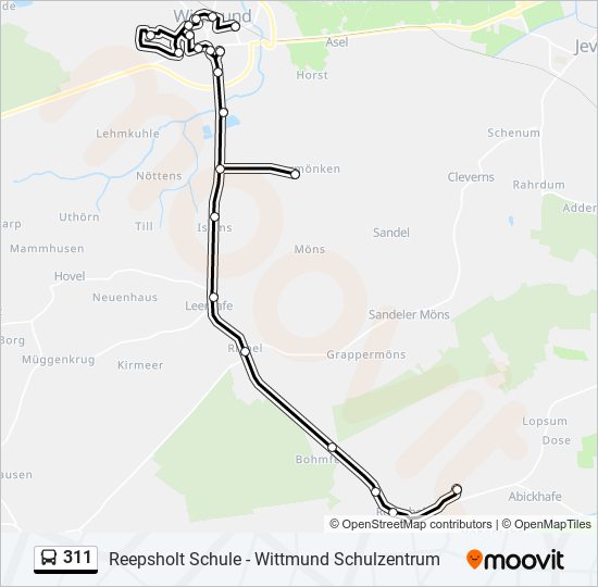 311 bus Line Map