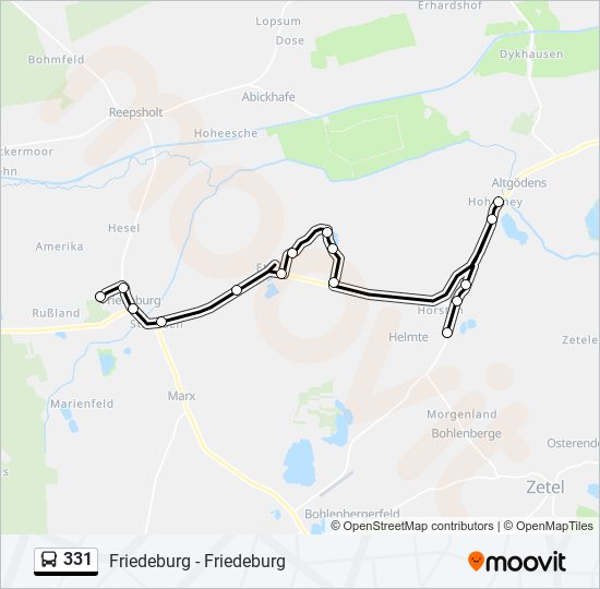 Автобус 331: карта маршрута