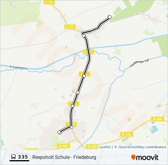 335 bus Line Map