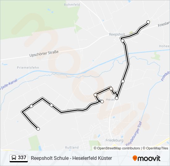 Buslinie 337 Karte