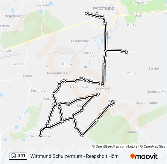 341 bus Line Map