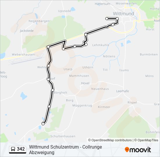 Buslinie 342 Karte