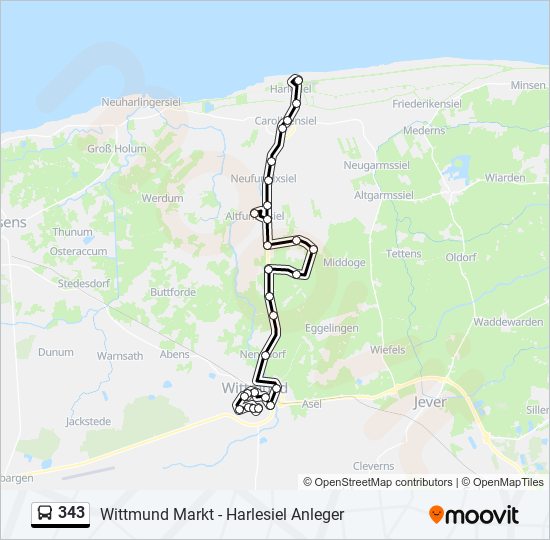 343 bus Line Map