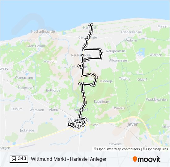 343 bus Line Map