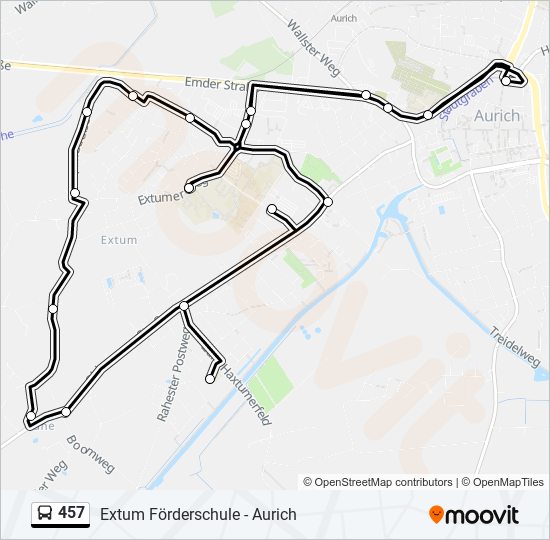 457 bus Line Map