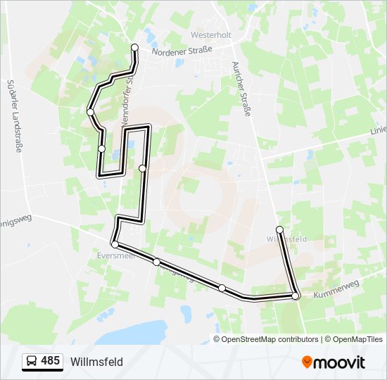 485 bus Line Map