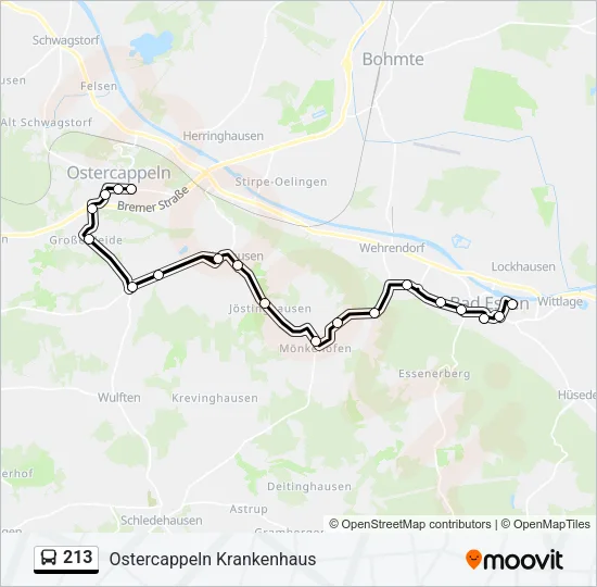 Автобус 213: карта маршрута