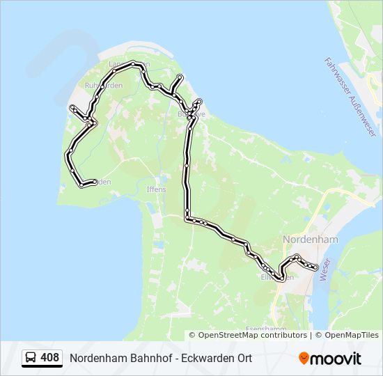 408 bus Line Map