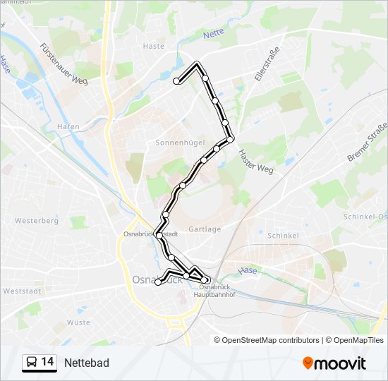 14 bus Line Map