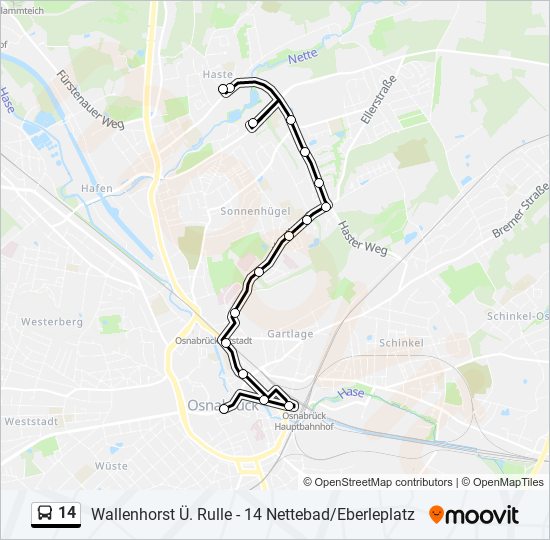 14 bus Line Map