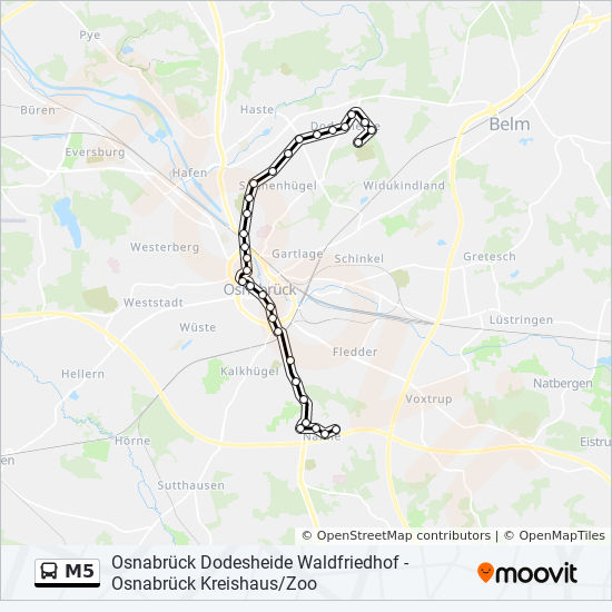 M5 Bus Route Map M5 Route: Schedules, Stops & Maps - Dodesheide (Updated)
