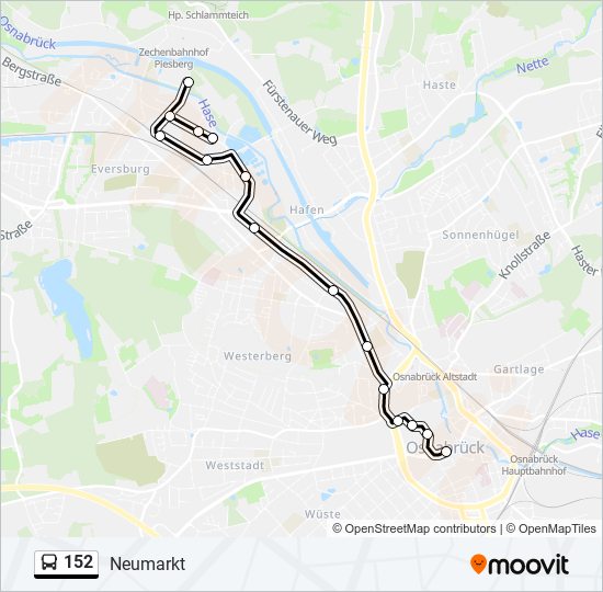 152 bus Line Map