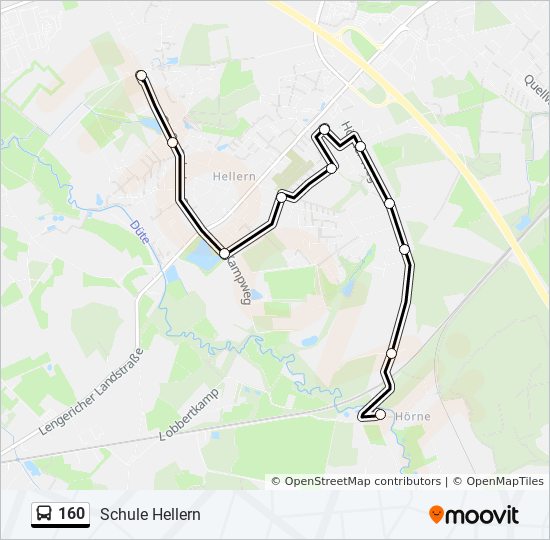 160 bus Line Map