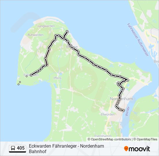 Buslinie 405 Karte