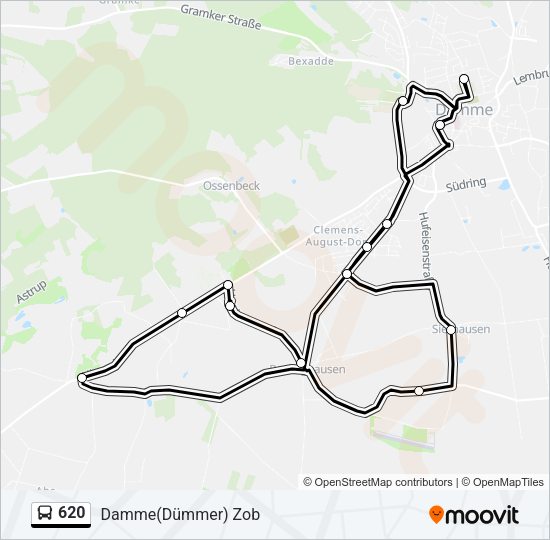 Buslinie 620 Karte