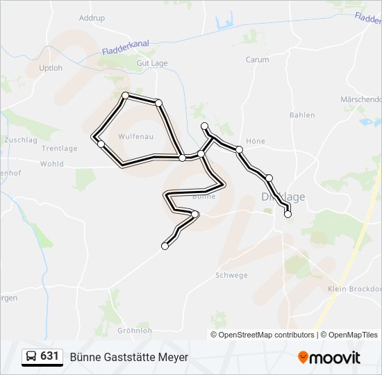Buslinie 631 Karte