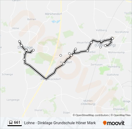 Buslinie 661 Karte