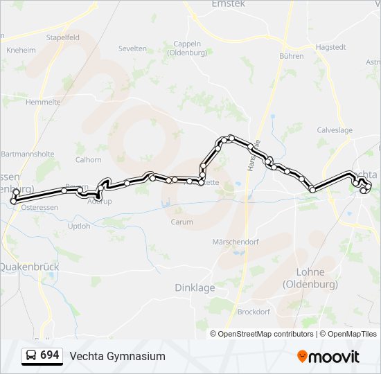 Buslinie 694 Karte