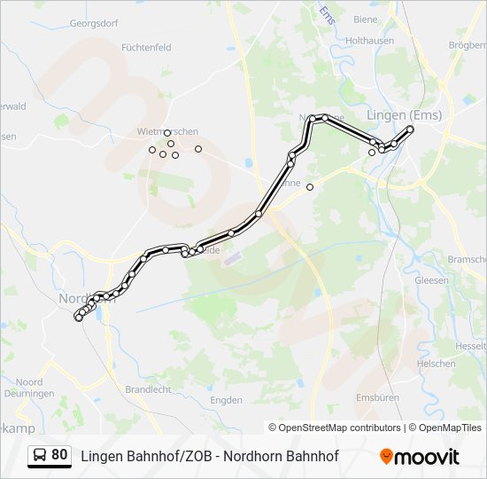 80 Route: Schedules, Stops & Maps - Nordhorn Bahnhof (Updated)