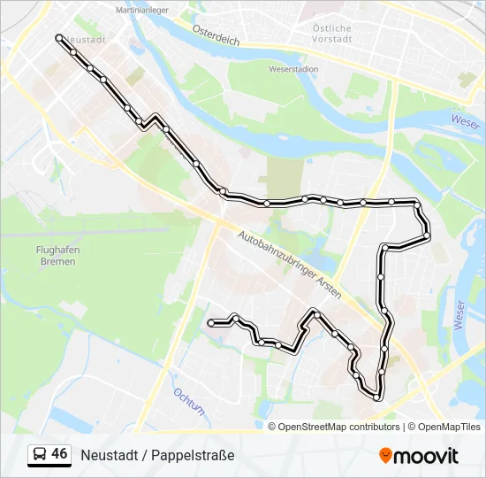 Автобус 46: карта маршрута