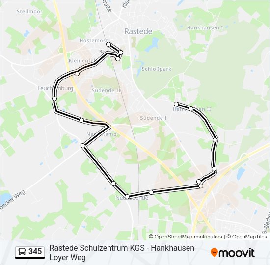 345 Route: Schedules, Stops & Maps - Rastede Bahnhof (Updated)