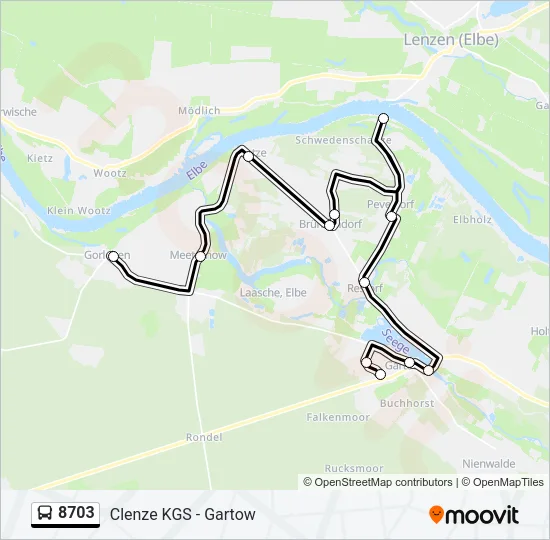 Автобус 8703: карта маршрута