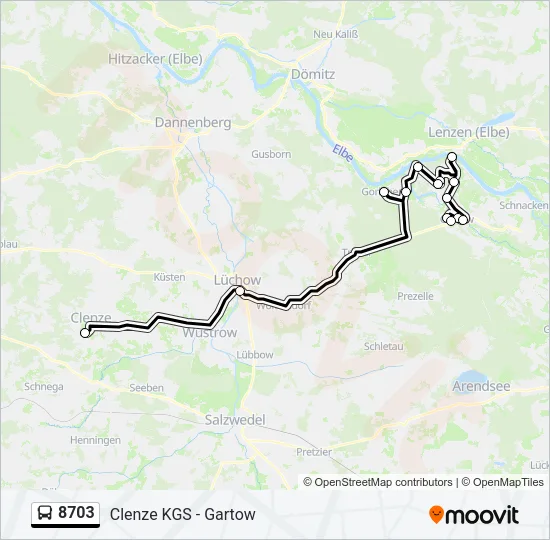 Автобус 8703: карта маршрута