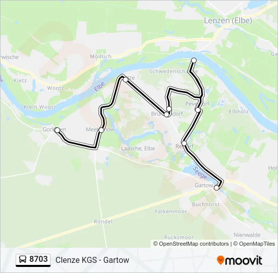 Автобус 8703: карта маршрута