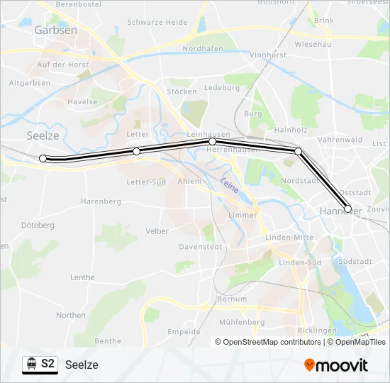 S-Bahn S2: карта маршрута