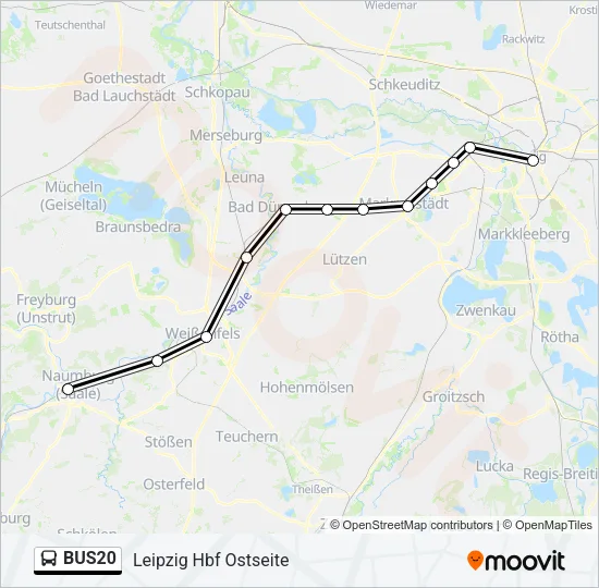 Автобус BUS20: карта маршрута
