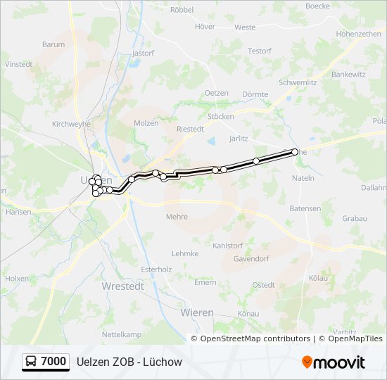 Автобус 7000: карта маршрута