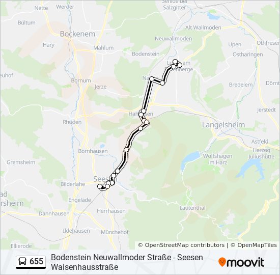 655 bus Line Map