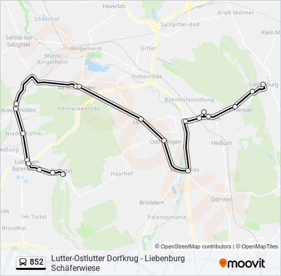 852 bus Line Map