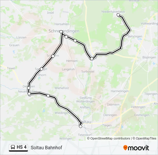 Автобус HS 4: карта маршрута