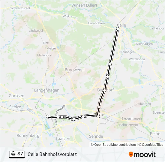 S-Bahn S7: карта маршрута