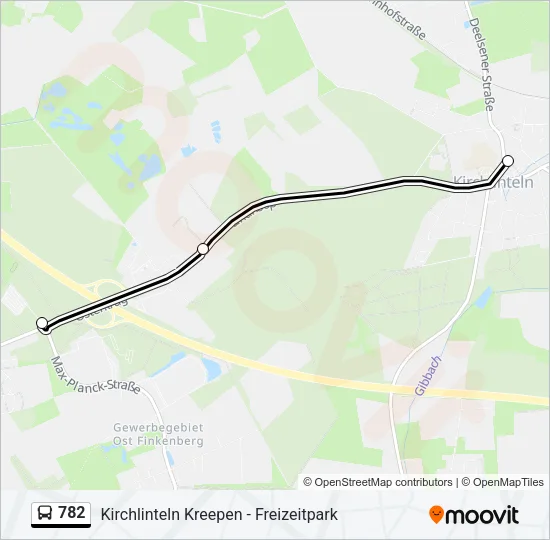 Автобус 782: карта маршрута