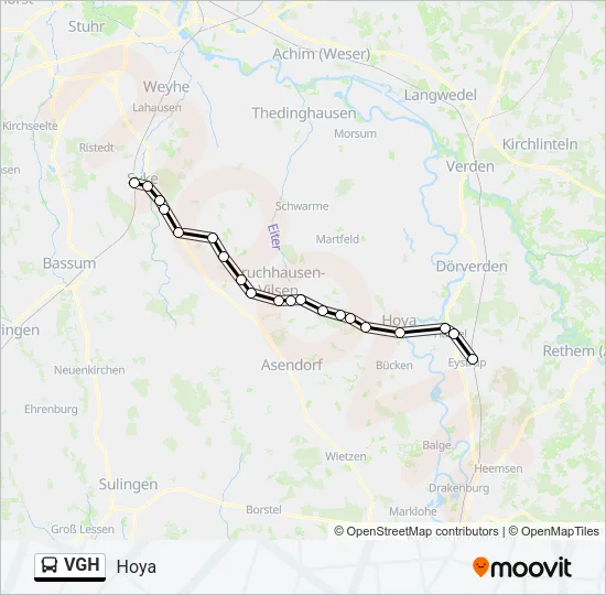 Автобус VGH: карта маршрута