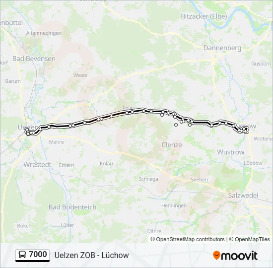 Автобус 7000: карта маршрута