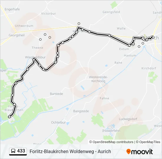 433 Bus Line Map