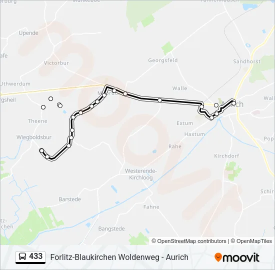 433 Bus Line Map