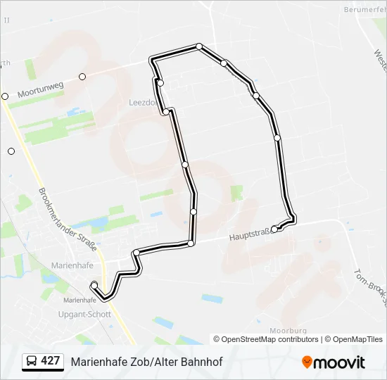 Автобус 427: карта маршрута