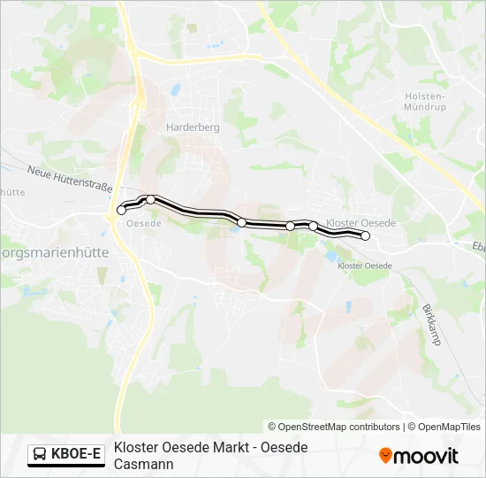KBOE-E Bus Line Map